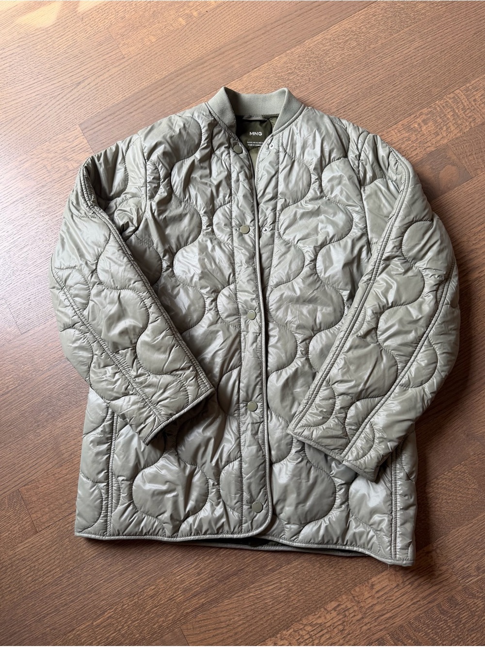 Mango Men's Quilted Lightweight Jacket - Olive Green